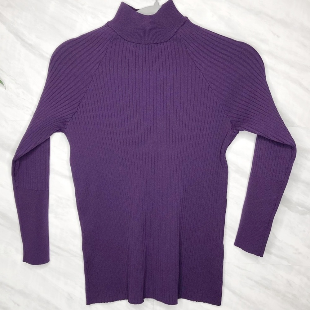 Marc New York Purple Ribbed Turtle Neck Medium NWT